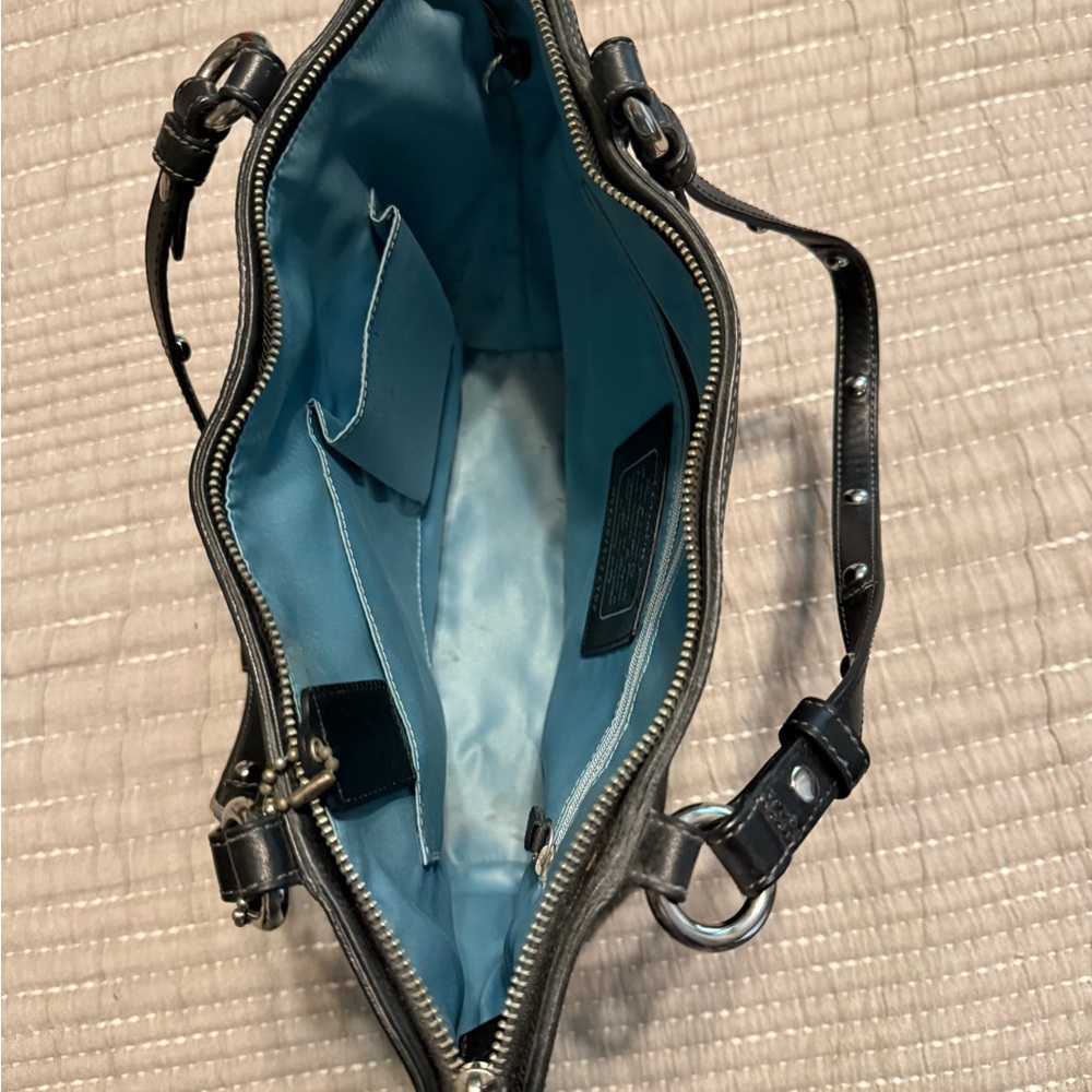 Coach Black Shoulder Bag with Silver Accents - Picture 2 of 3